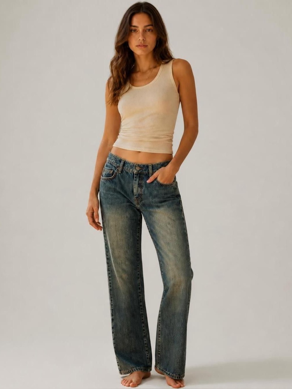 Vintage Banana Republic Low Rise Jeans 100% Denim Size 2 Straight Leg Like New - Picture 7 of 7